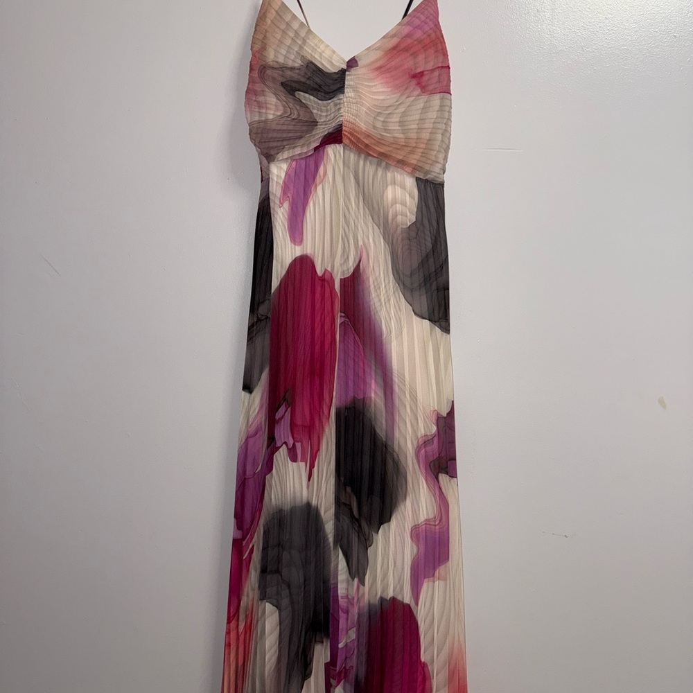 Express Vibrant Pink and Black Maxi Dress